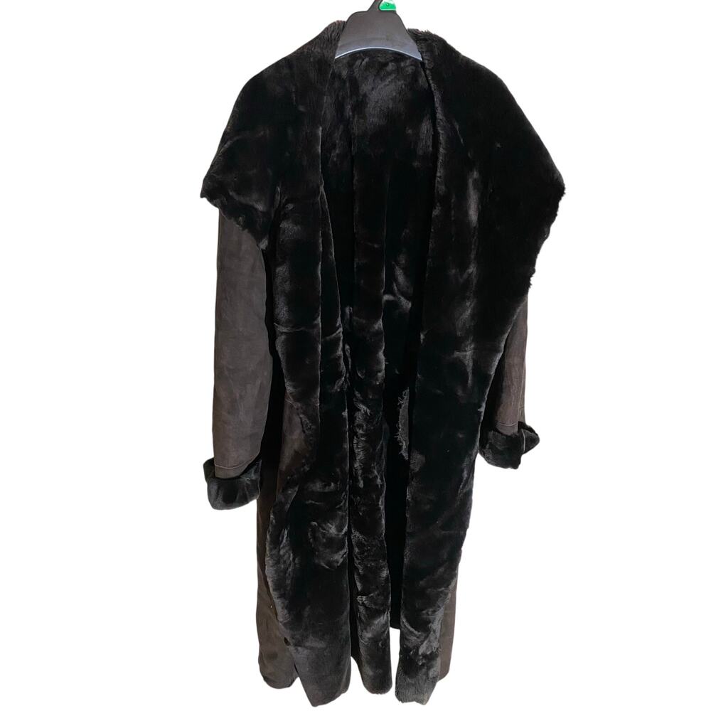 Birger Christensen Dark Brown Fur Coat Womens Size 10 Luxury Vintage Outerwear